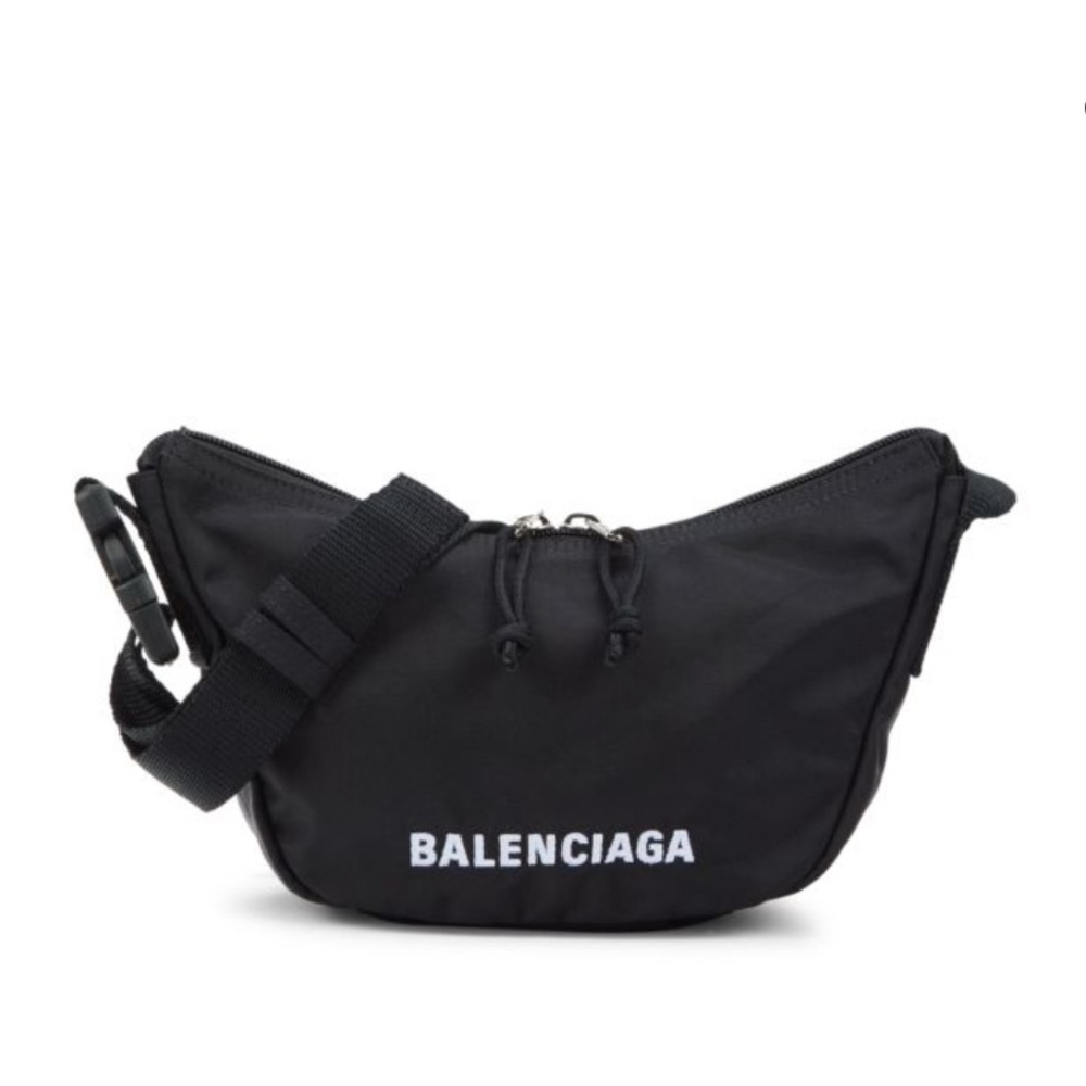 Balenciaga wheel pink logo hobo bag
